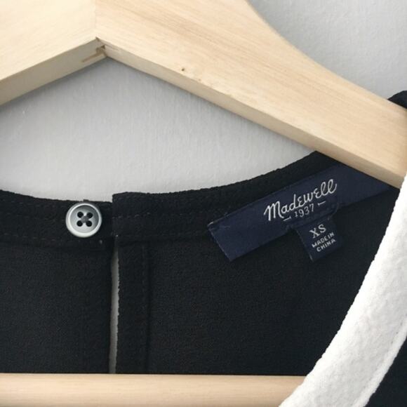 Madewell XS Crepe Canal Tank Black White - Picture 8 of 8